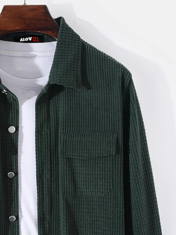 Mens Textured Corduroy Shirt in Atmosphere