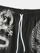 Wave Dragon Print Two-Piece Set
